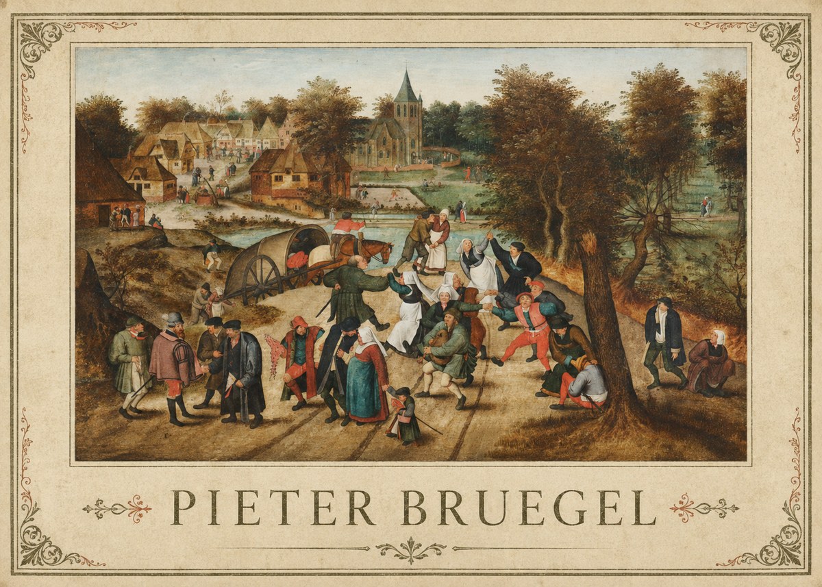 Pieter Bruegel The Peasant Dance I No4 - Plakat