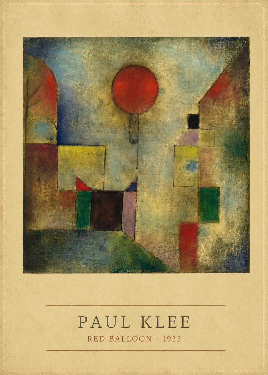 Paul Klee Red Balloon No3 - Plakat