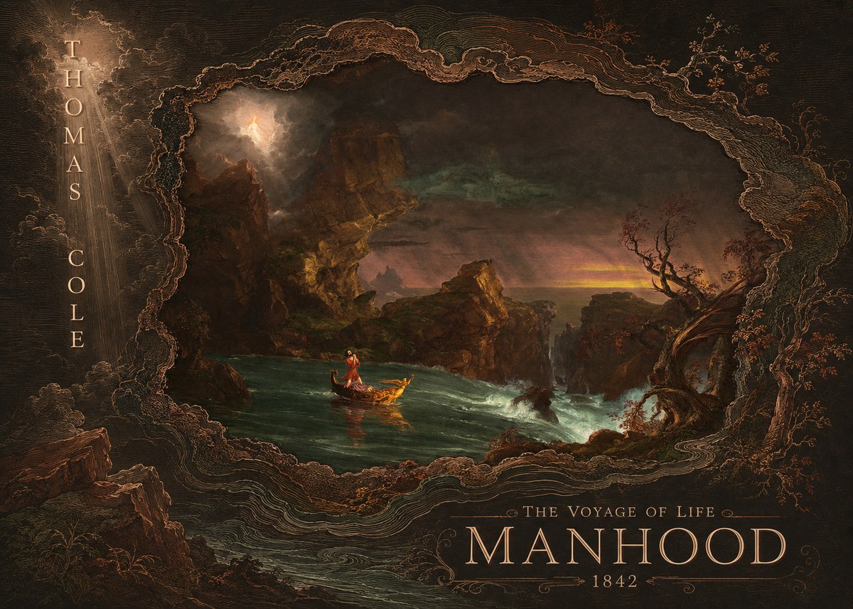 Thomas Cole The Voyage of Life: Manhood I No6 - Plakat
