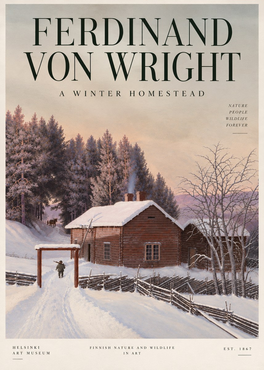 Ferdinand von Wright Winter at the Forest Edge No5 - Plakat