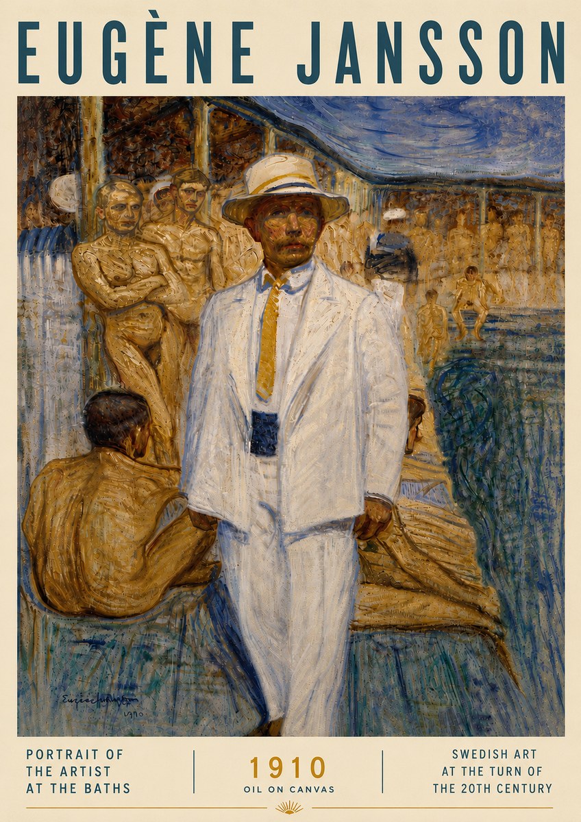 Eugène Jansson Portrait of the Artist at the Baths No6 - Plakat