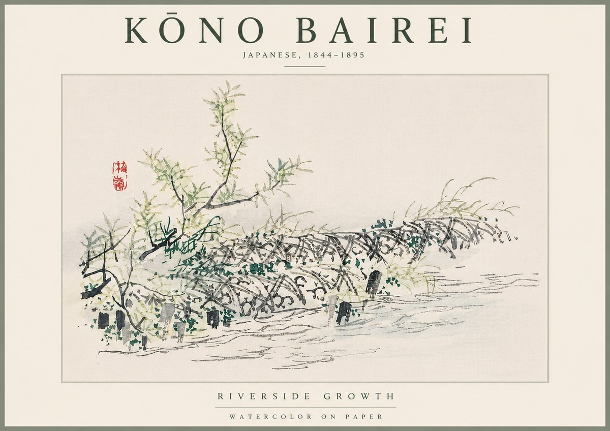 Kōno Bairei Riverside Growth No6 - Plakat