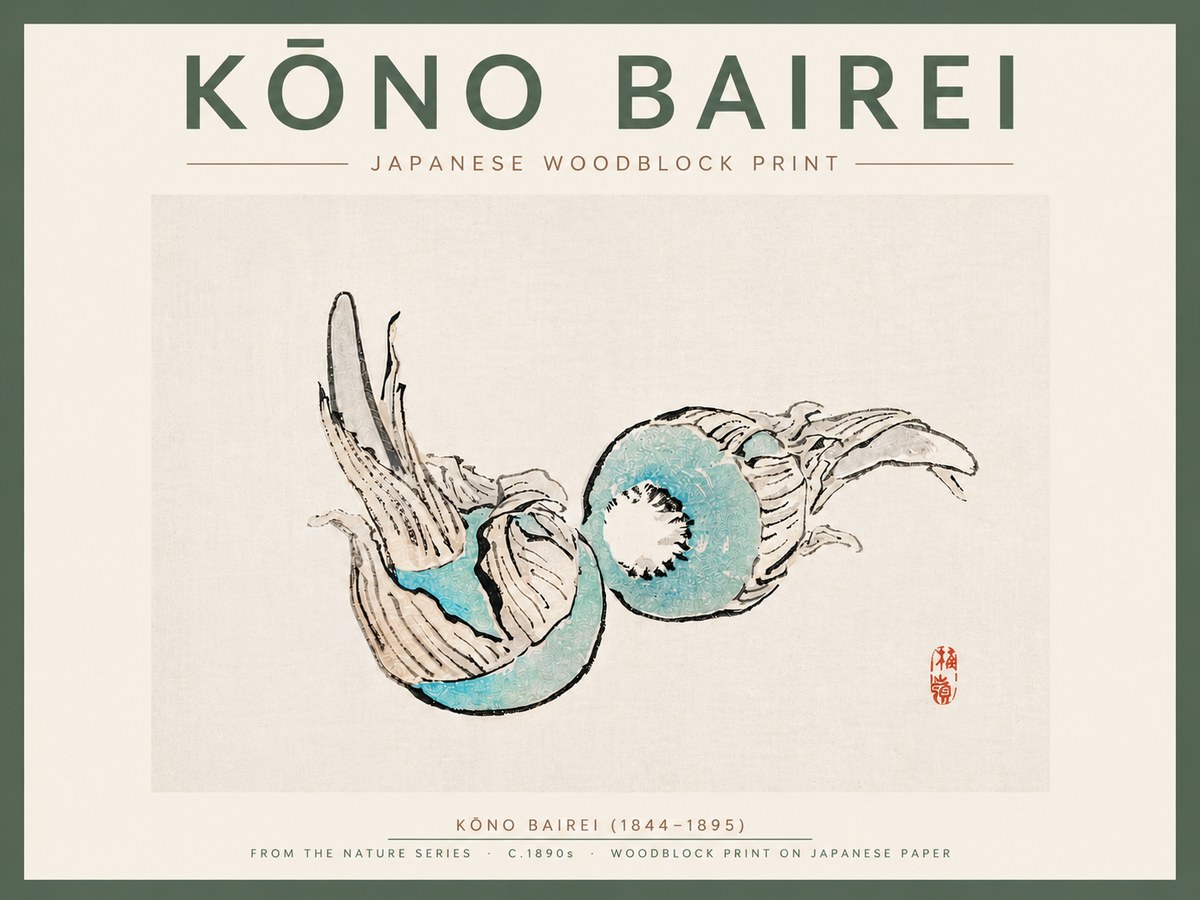 Kōno Bairei Abstract Botanical Forms No5 - Plakat