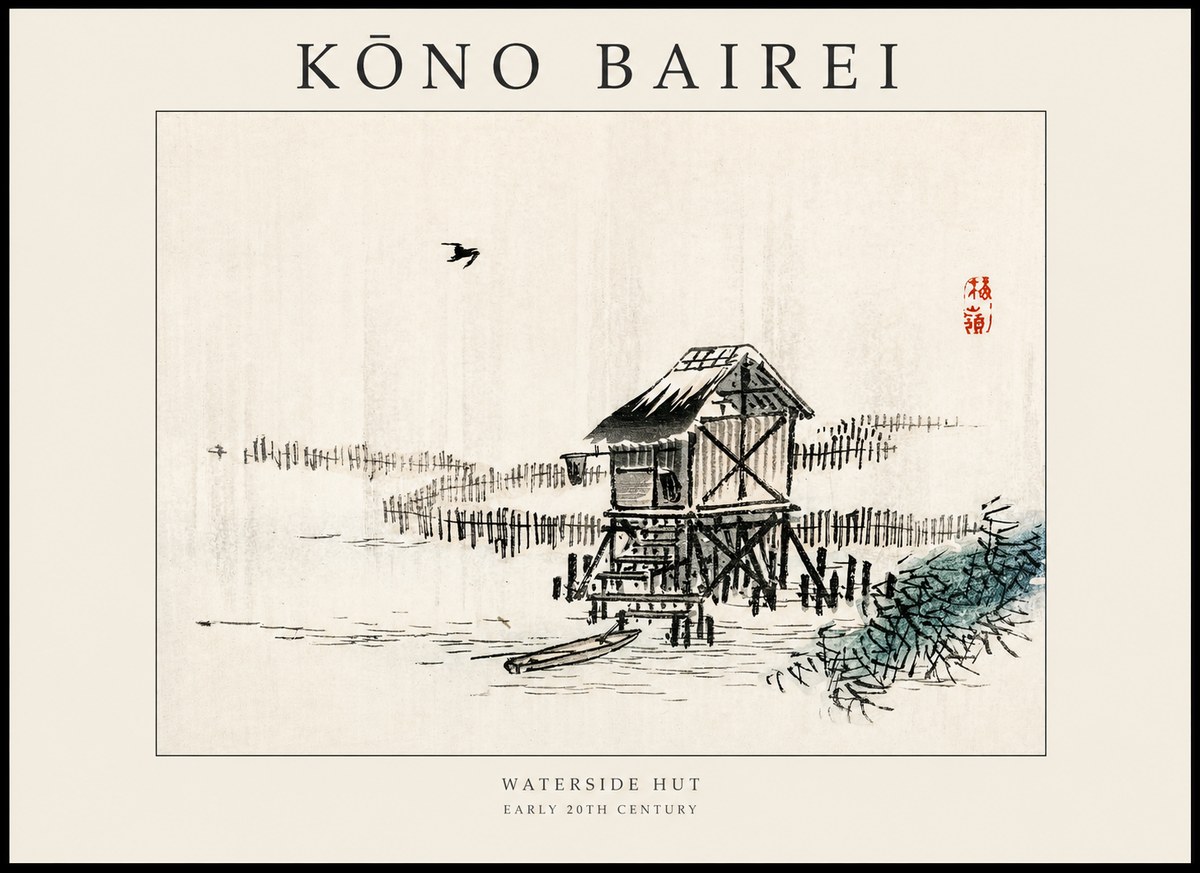 Kōno Bairei Waterside Hut No1 - Plakat