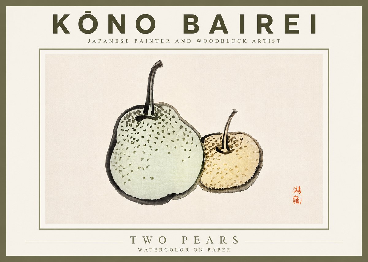 Kōno Bairei Two Pears No5 - Plakat