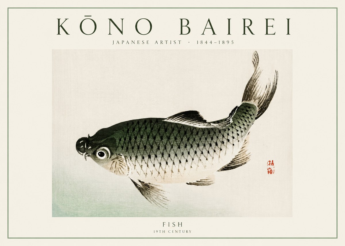 Kōno Bairei Fish I No1 - Plakat