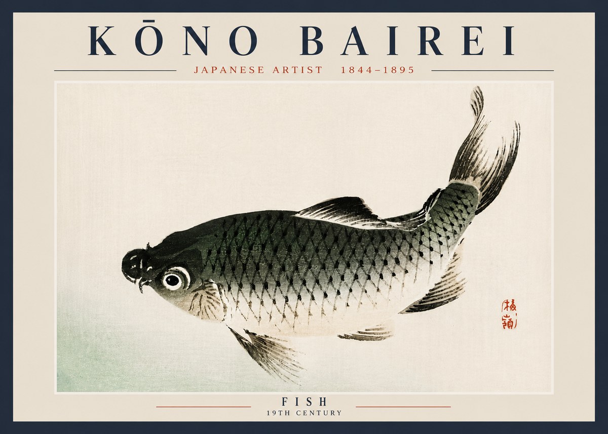 Kōno Bairei Fish I No6 - Plakat
