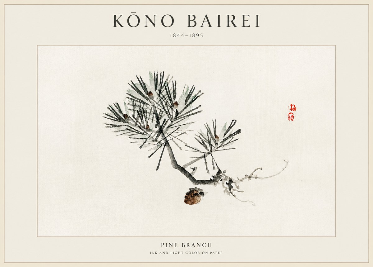 Kōno Bairei Pine Branch No1 - Plakat