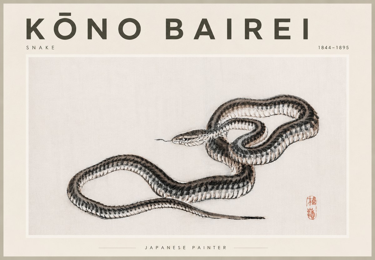 Kōno Bairei Snake No6 - Plakat