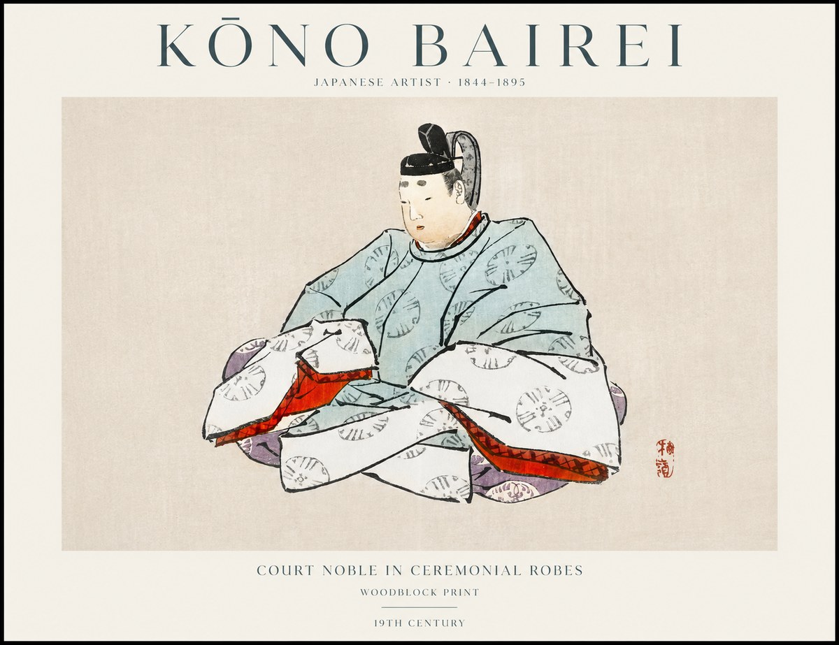 Kōno Bairei Court Noble in Ceremonial Robes No1 - Plakat