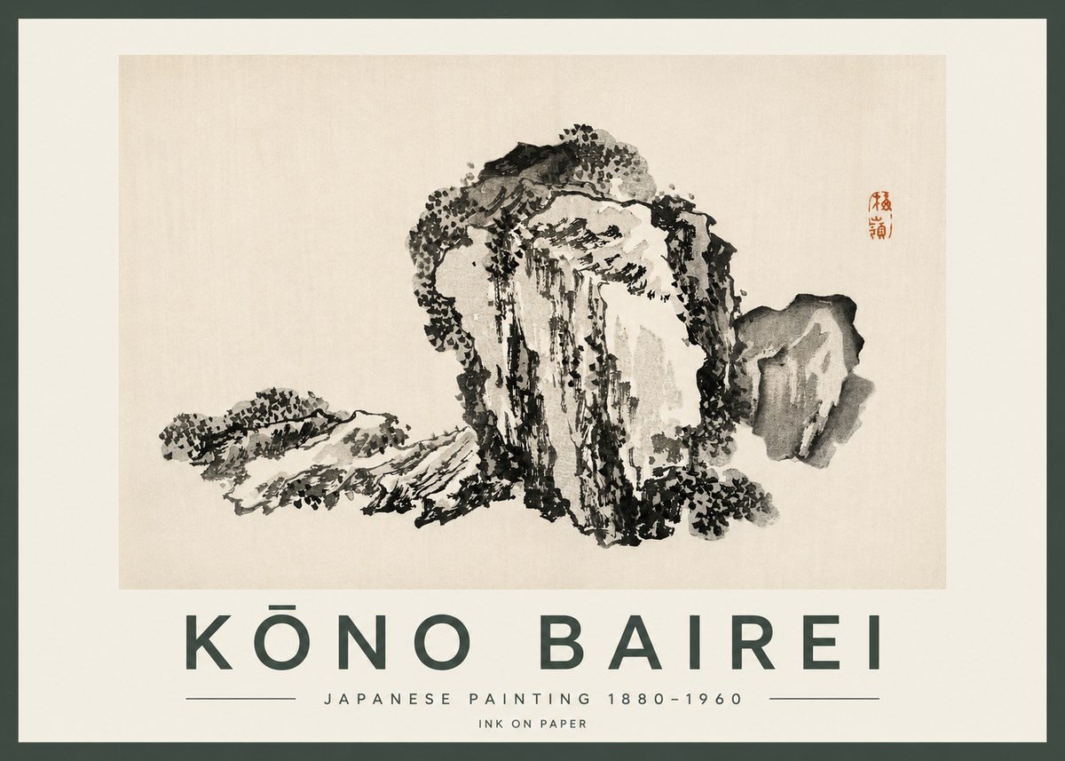 Kōno Bairei Rock Formation No2 - Plakat
