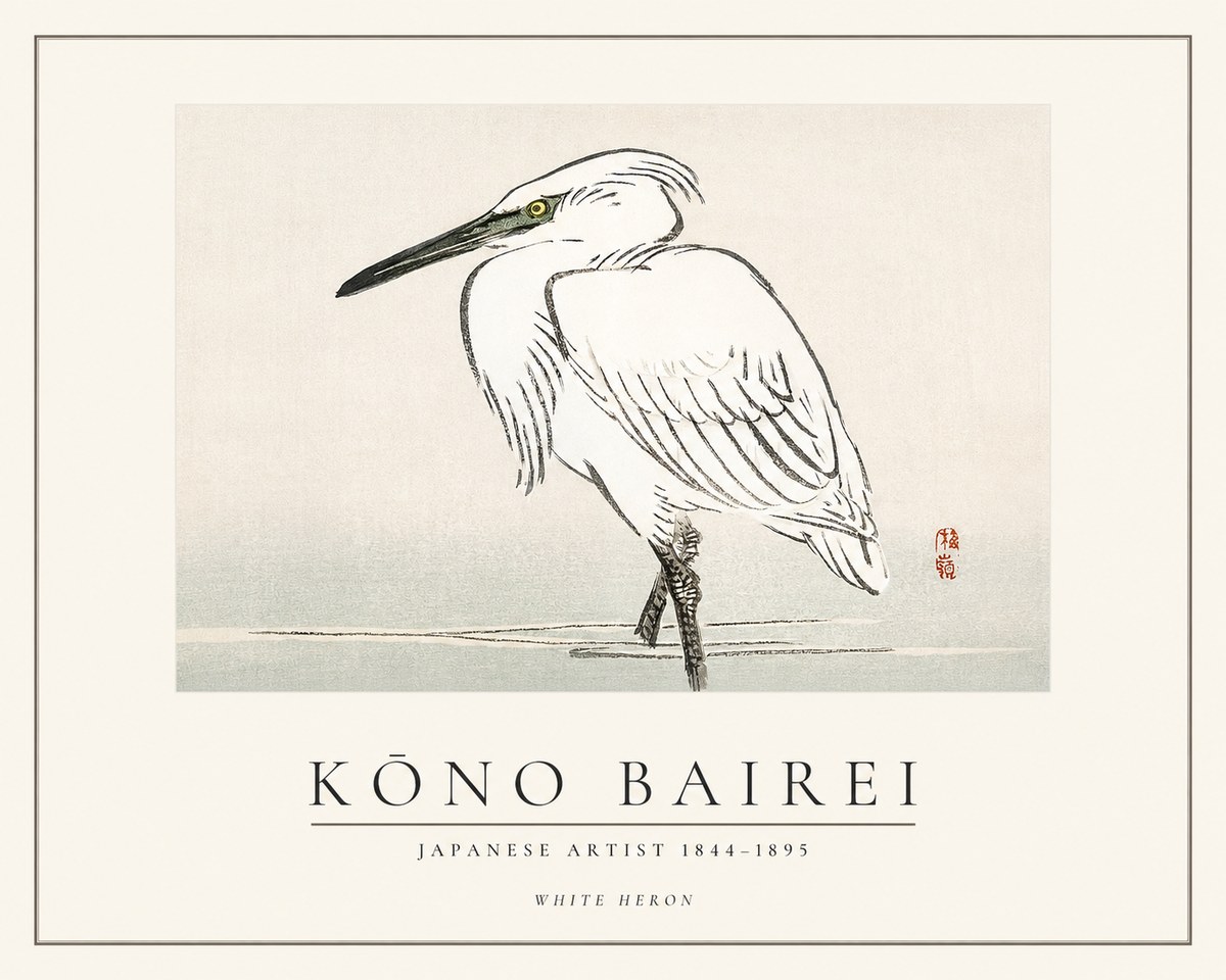 Kōno Bairei White Heron No1 - Plakat