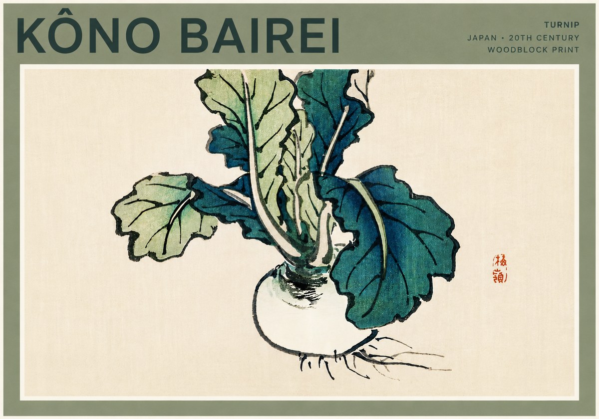 Kōno Bairei Turnip No4 - Plakat