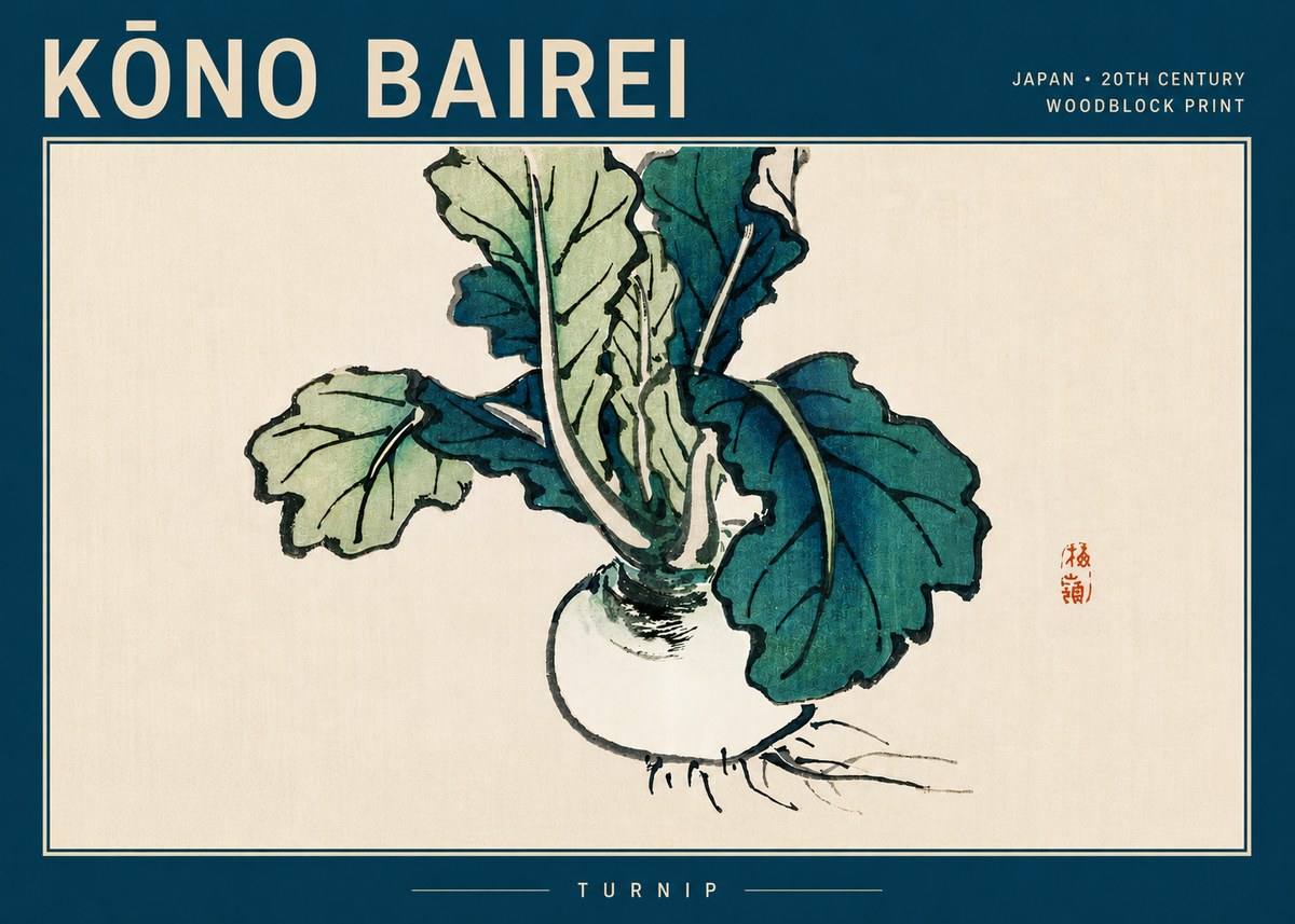 Kōno Bairei Turnip No5 - Plakat