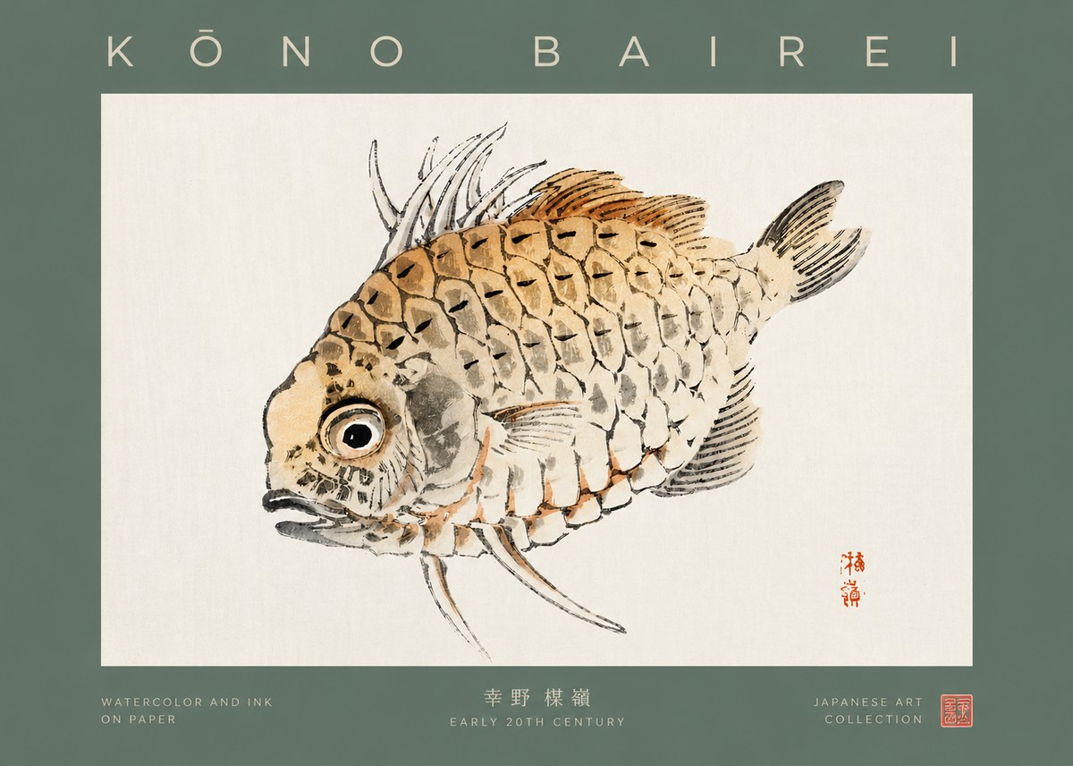 Kōno Bairei Fish III No2 - Plakat
