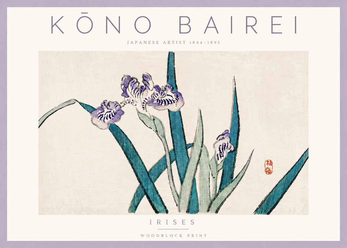 Kōno Bairei Irises No2 - Plakat