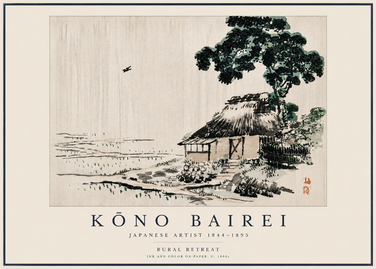 Kōno Bairei Rural Retreat No4 - Plakat