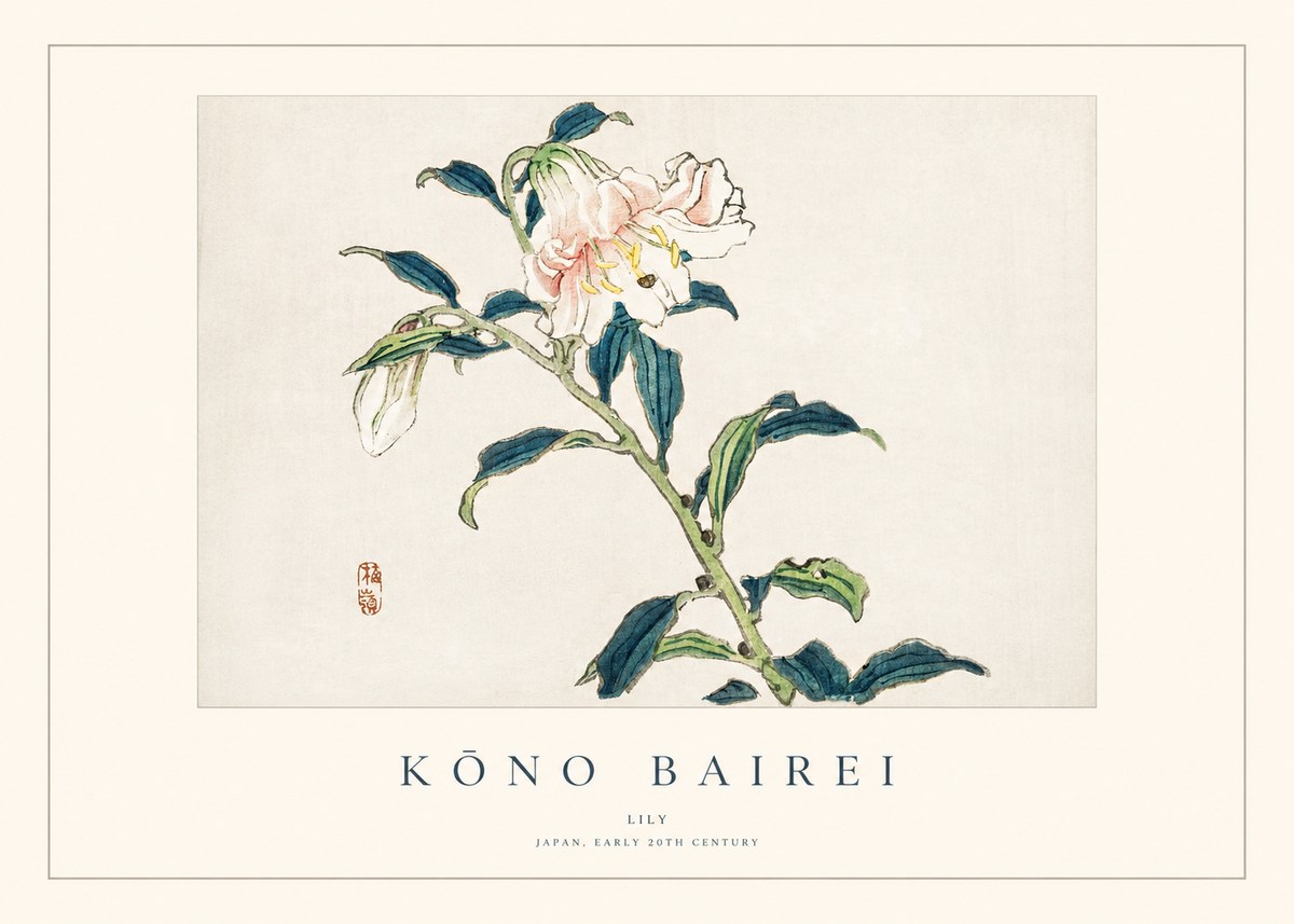 Kōno Bairei Lily No1 - Plakat
