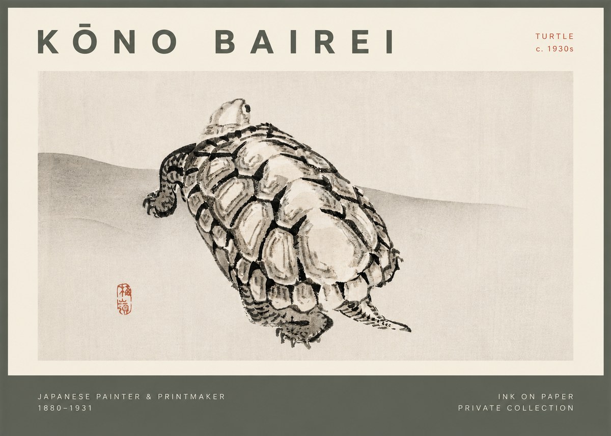 Kōno Bairei Turtle No2 - Plakat