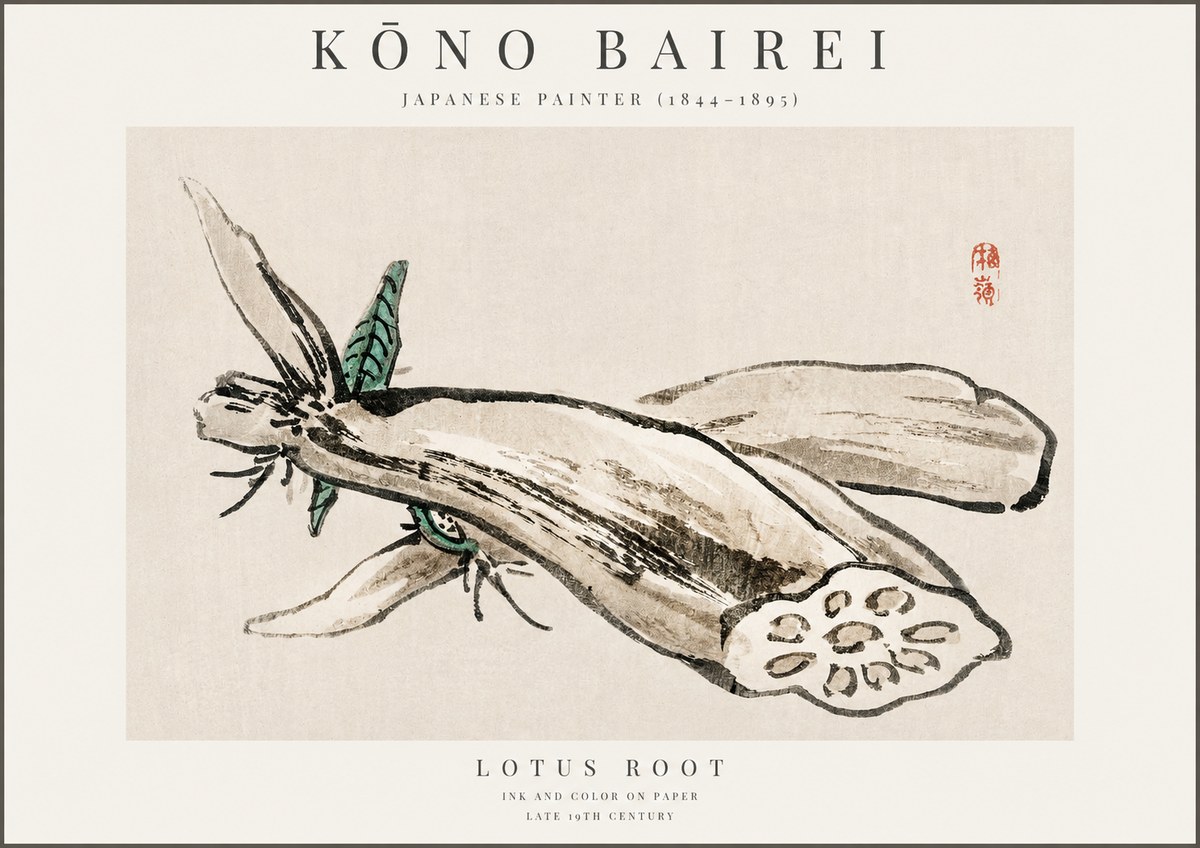 Kōno Bairei Lotus Root No1 - Plakat