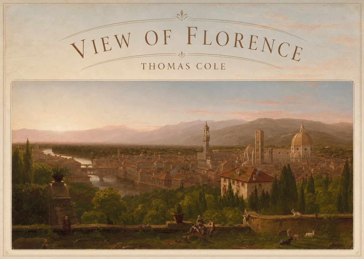 Thomas Cole View of Florence No5 - Plakat