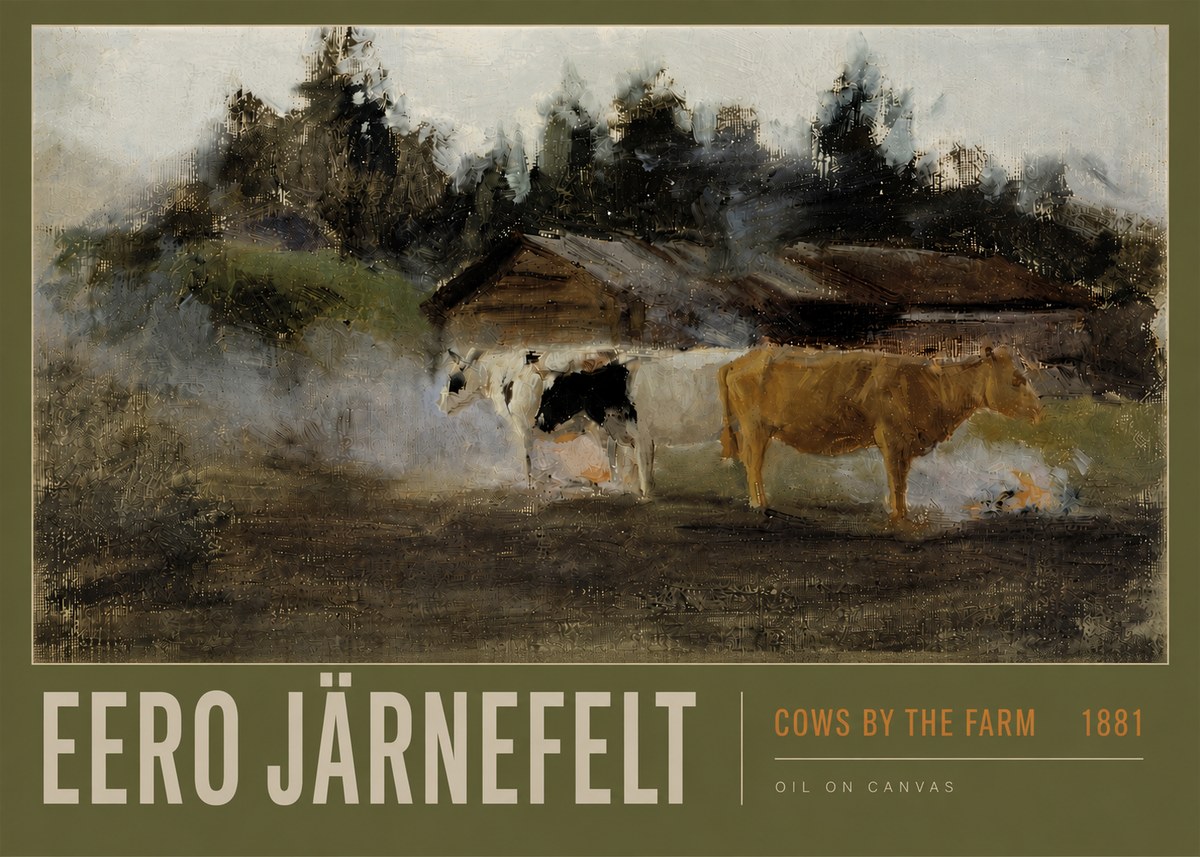 Eero Järnefelt Cows by the Farm · 1881 No6 - Plakat
