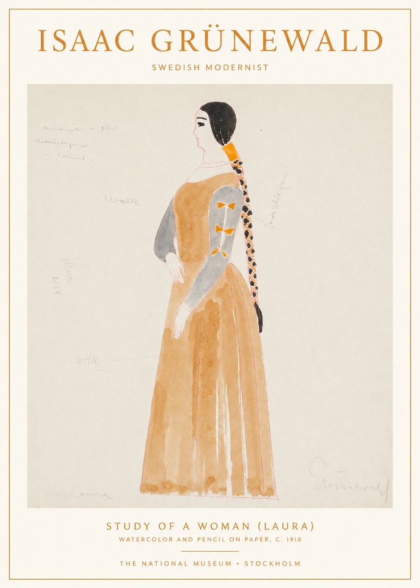 Isaac Grünewald Study of a Woman (Laura) No1 - Plakat