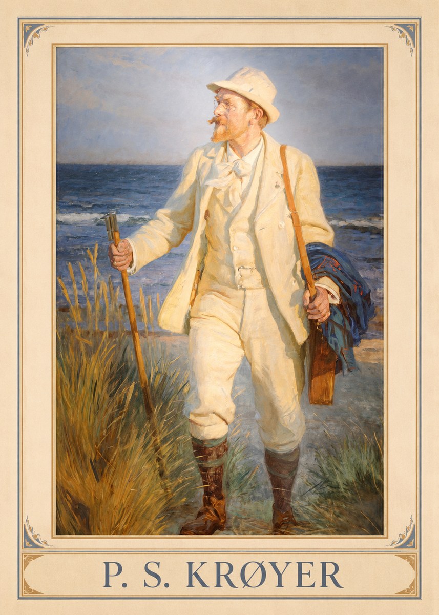 P.S. Krøyer Self-portrait by the Beach No1 - Plakat