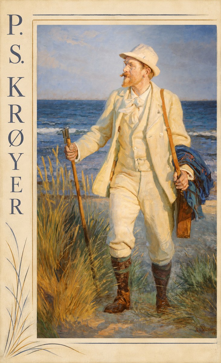 P.S. Krøyer Self-portrait by the Beach No2 - Plakat