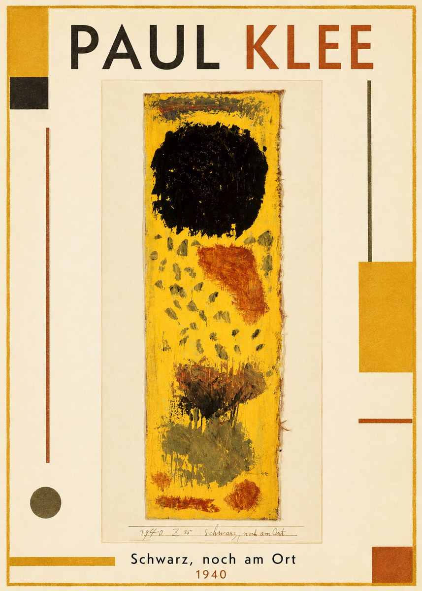 Paul Klee Schwarz, Noch Am Ort No1 - Plakat