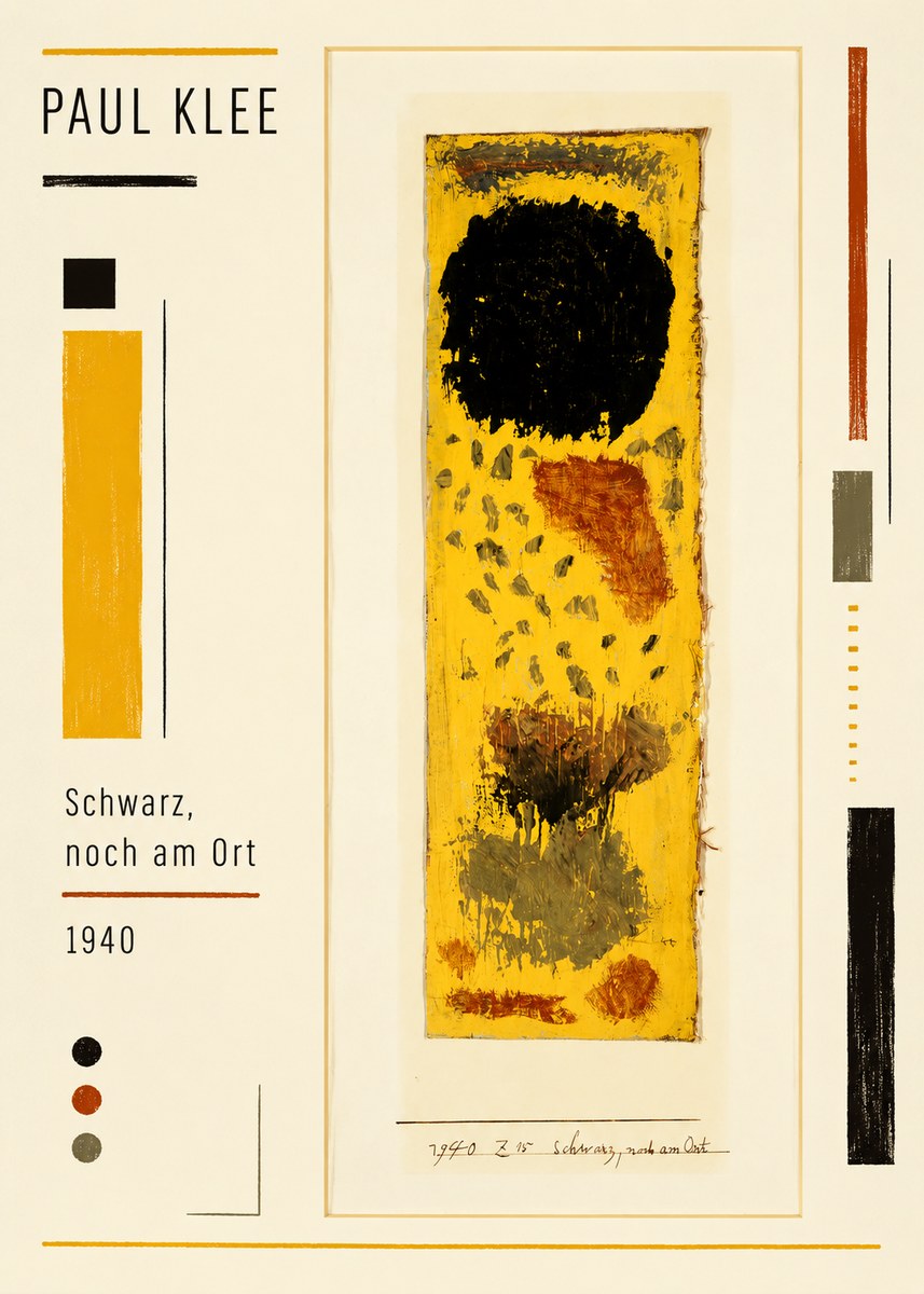 Paul Klee Schwarz, Noch Am Ort No2 - Plakat