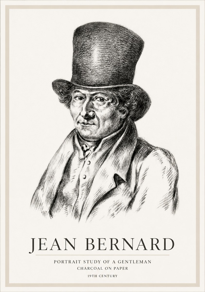 Jean Bernard Portrait Study of a Gentleman No1 - Plakat