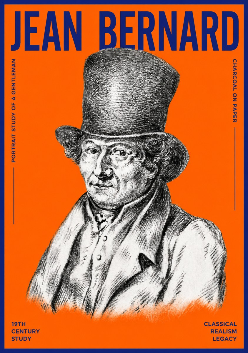 Jean Bernard Portrait Study of a Gentleman No2 - Plakat