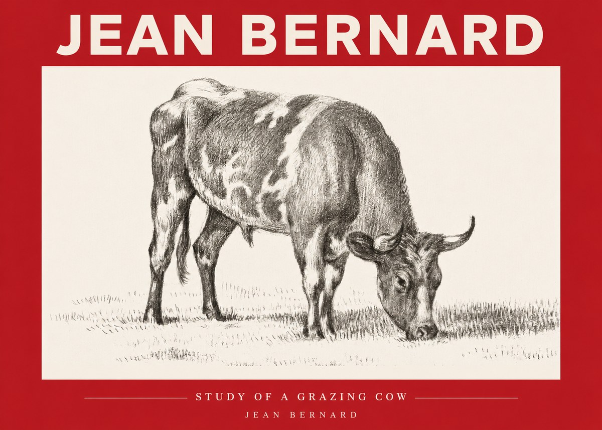 Jean Bernard Grazing Cow I No3 - Plakat