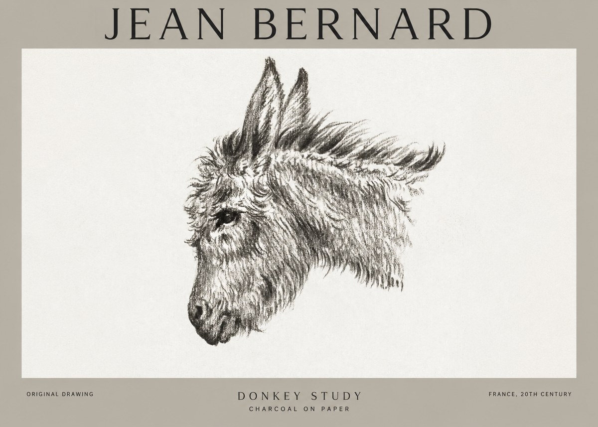 Jean Bernard Donkey Study I No1 - Plakat