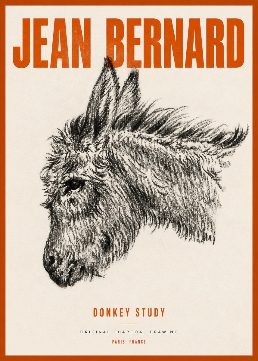 Jean Bernard Donkey Study I No4 - Plakat