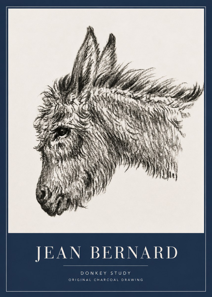 Jean Bernard Donkey Study I No5 - Plakat