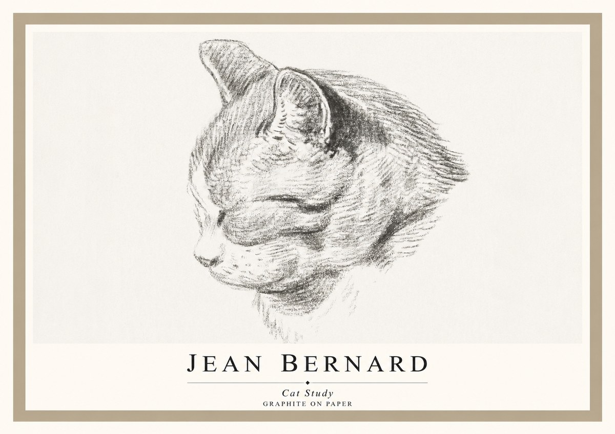 Jean Bernard Cat Study I No1 - Plakat