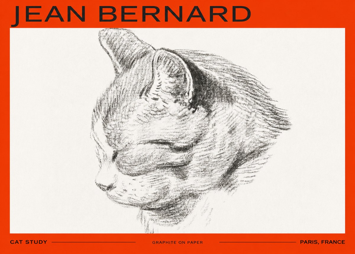 Jean Bernard Cat Study I No2 - Plakat