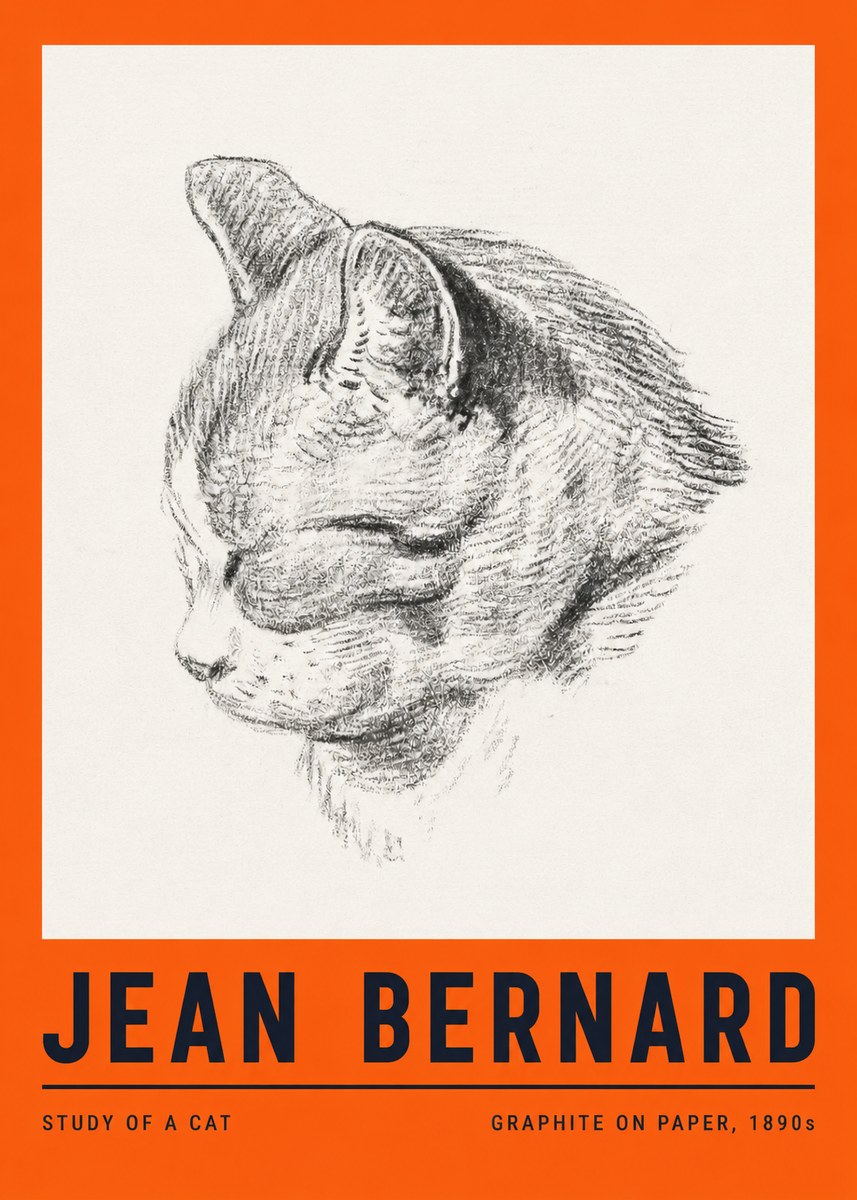 Jean Bernard Cat Study I No4 - Plakat