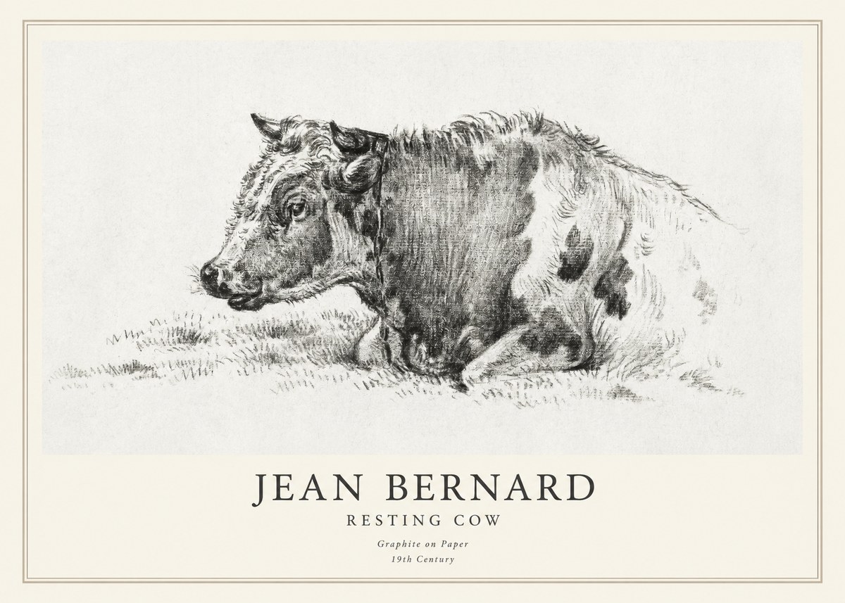 Jean Bernard Resting Cow I No1 - Plakat