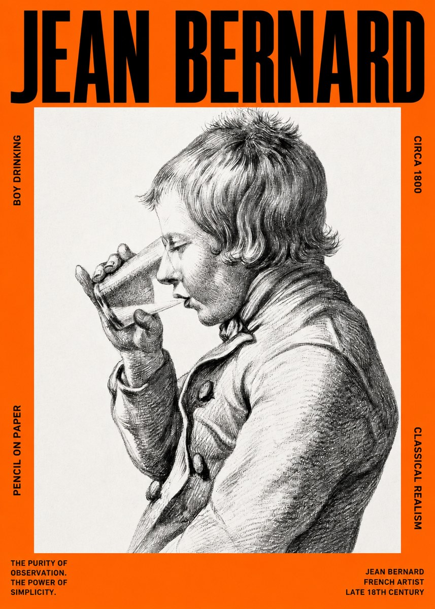 Jean Bernard Young Boy Drinking No4 - Plakat