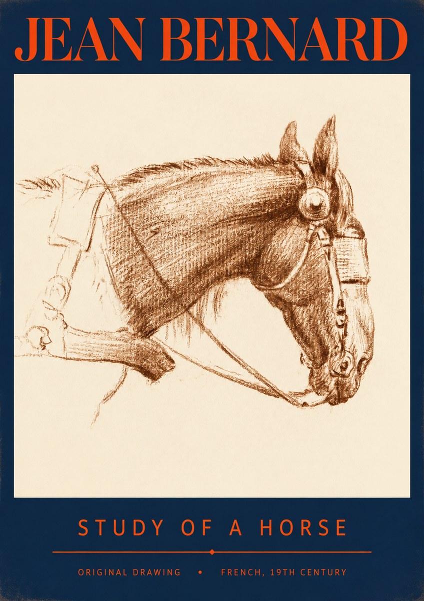 Jean Bernard Equine Study No3 - Plakat