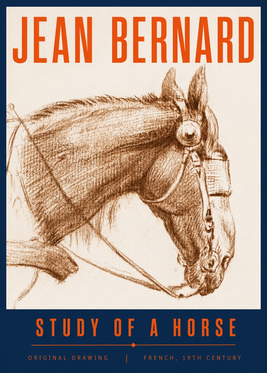 Jean Bernard Equine Study No6 - Plakat
