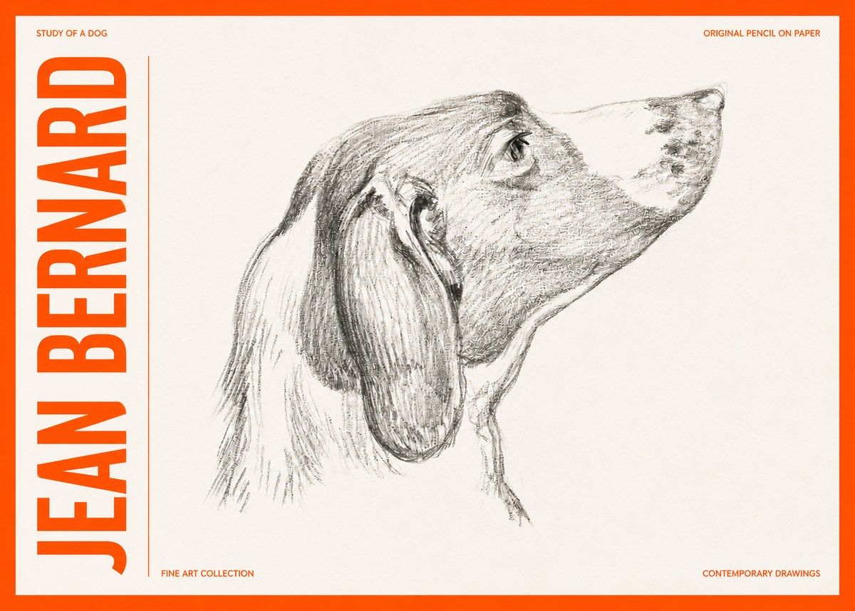 Jean Bernard Study of a Dog I No3 - Plakat
