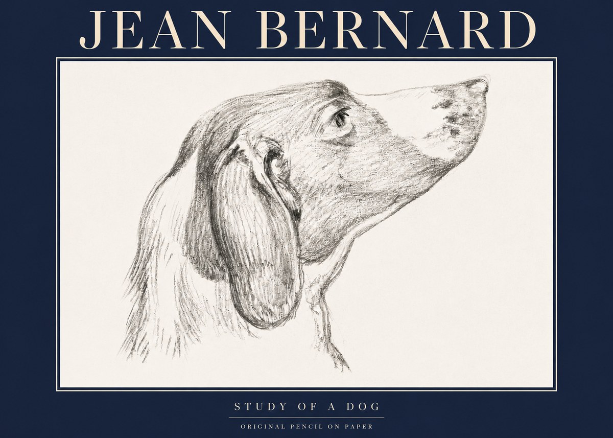 Jean Bernard Study of a Dog I No4 - Plakat
