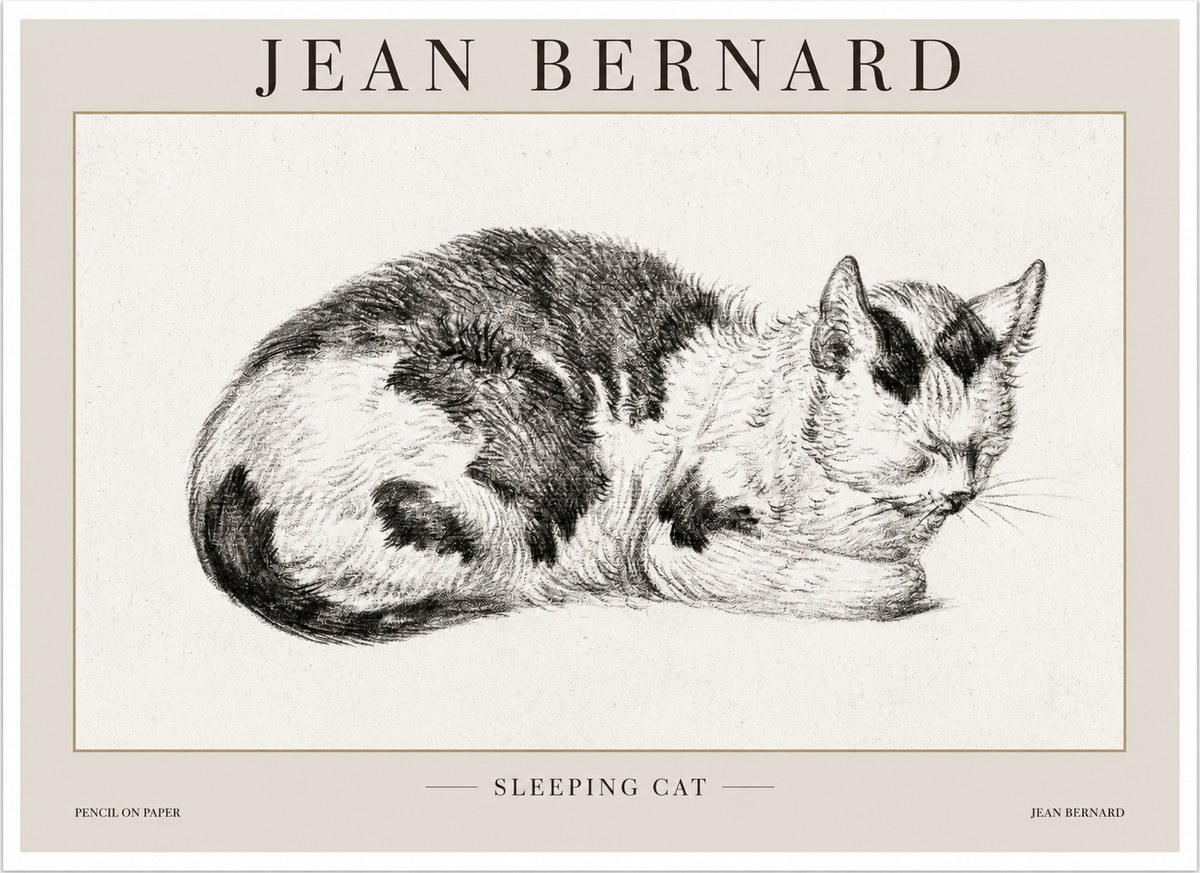 Jean Bernard Sleeping Cat I No1 - Plakat