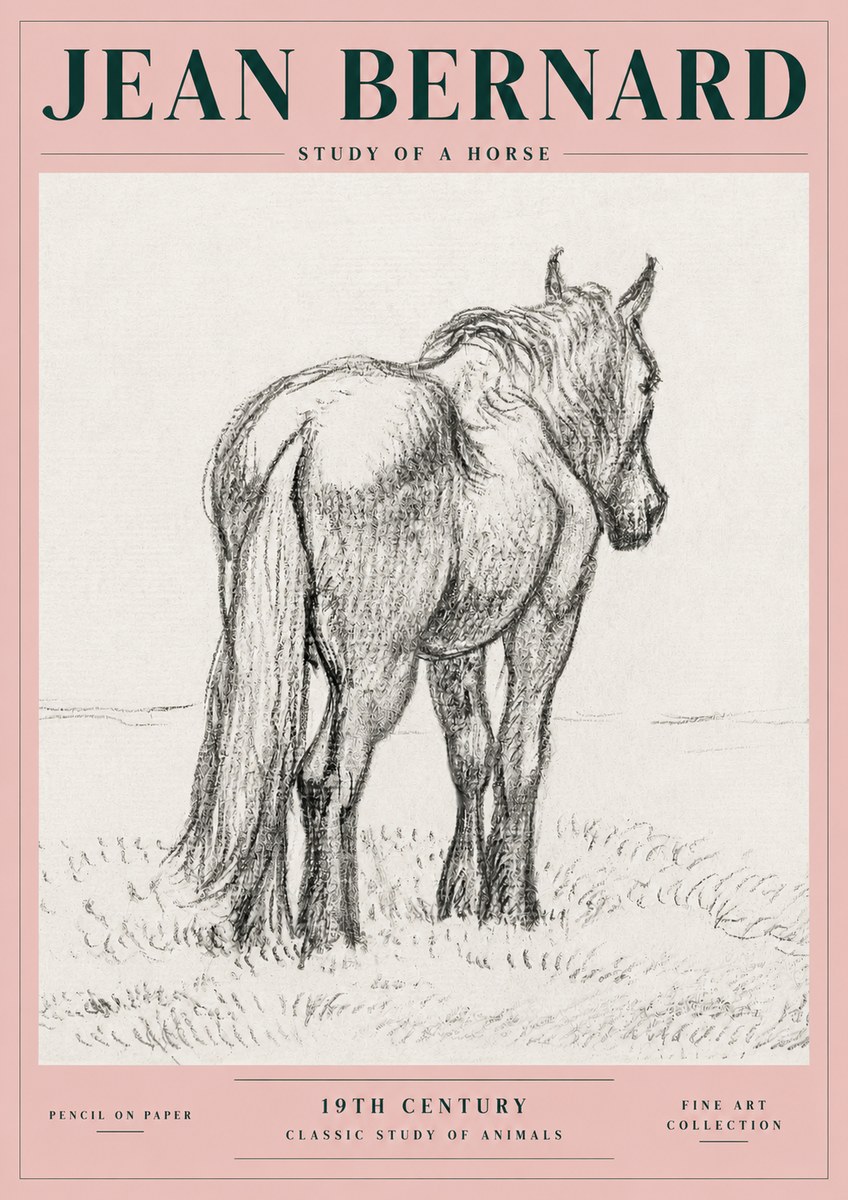 Jean Bernard Study of a Horse II No4 - Plakat