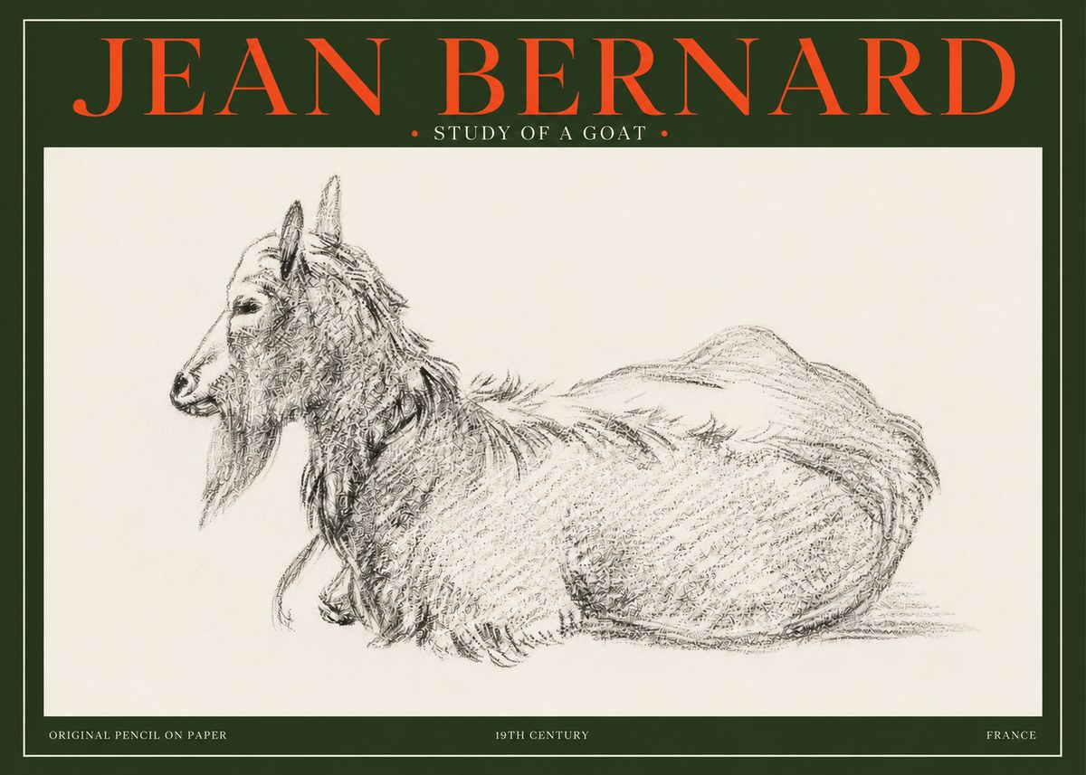 Jean Bernard Study of a Goat I No3 - Plakat