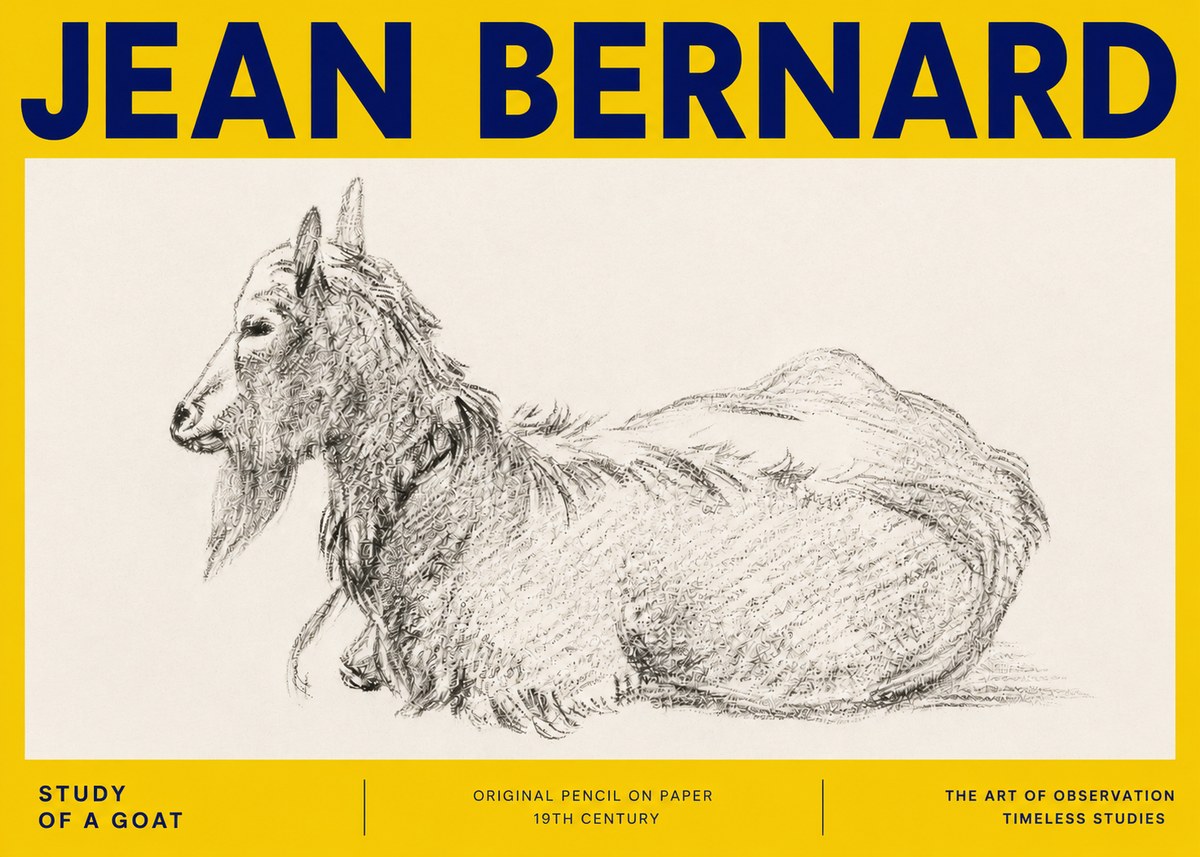 Jean Bernard Study of a Goat I No4 - Plakat